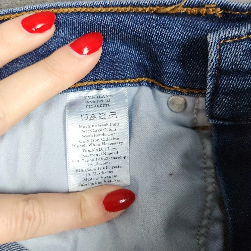 Everlane Jeans Womens Size 24 Ankle High Rise Slim Straight Cigarette Button Fly